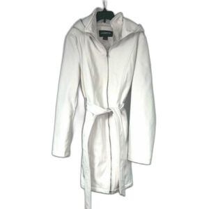 Liz Claiborne Outerwear Large White Jacket with Hood Size Large